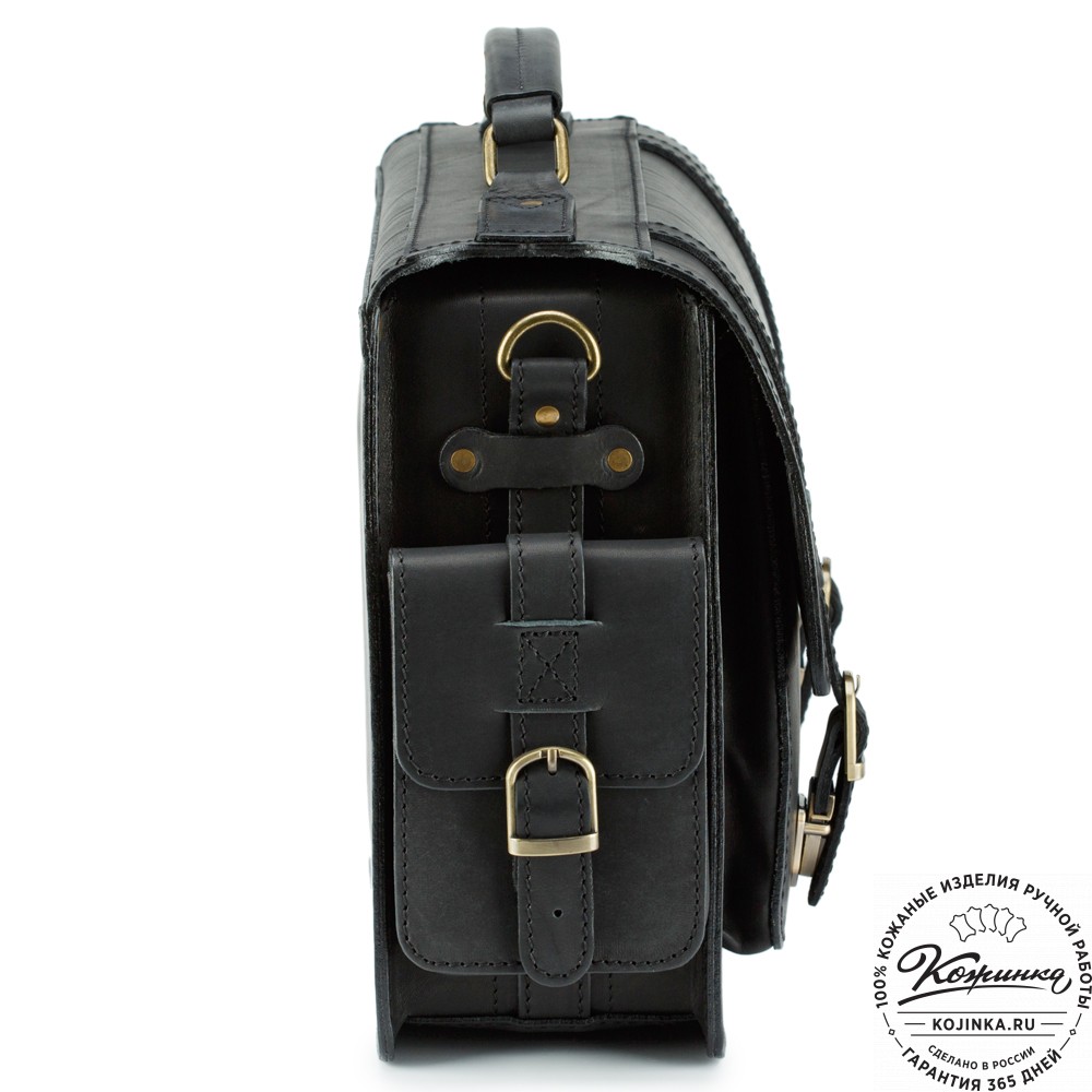 Кожаный портфель "Трансформер" (чёрный)