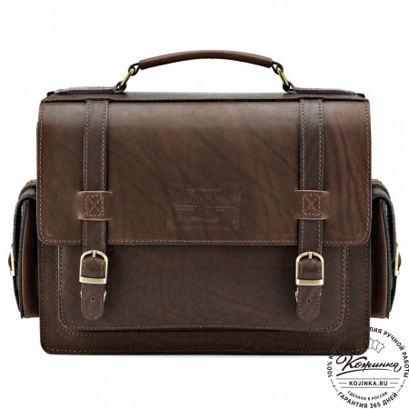 Кожаный портфель "Трансформер" (тёмно-коричневый)