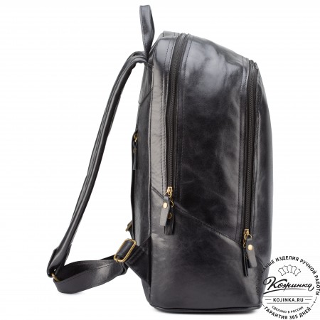 Кожаный рюкзак "Венгрия" (чёрный)