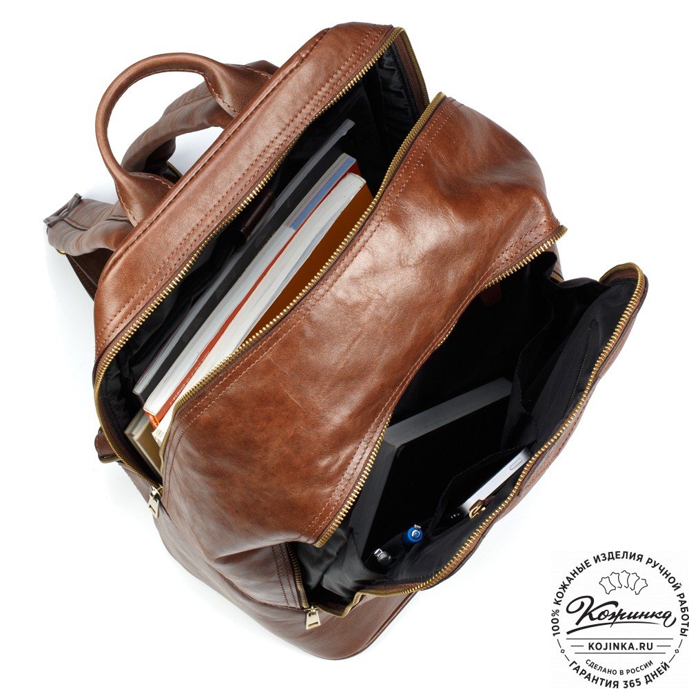 Кожаный рюкзак "Венгрия" (коричневый)