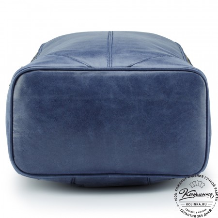 Кожаный рюкзак "Венгрия" (синий)