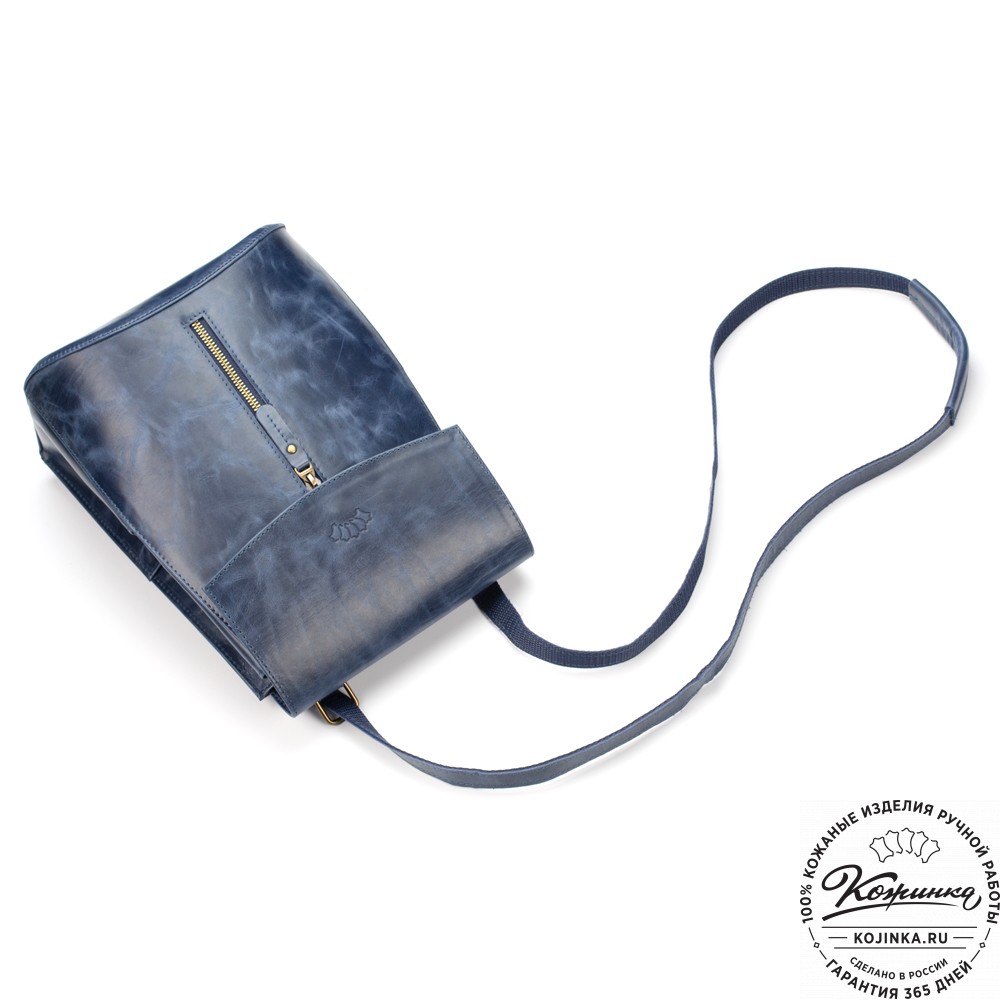 Женский кожаный рюкзак "Ассоль" (синий антик)