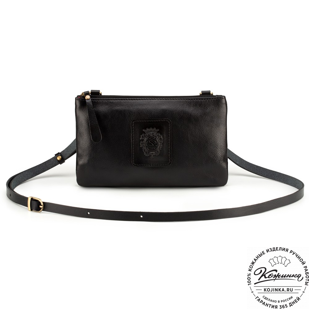 Женская кожаная сумка "Мальва" (чёрная)