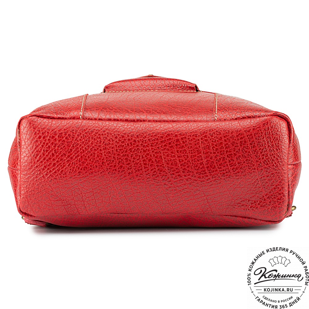 Кожаный рюкзак "Школьник" (красный)