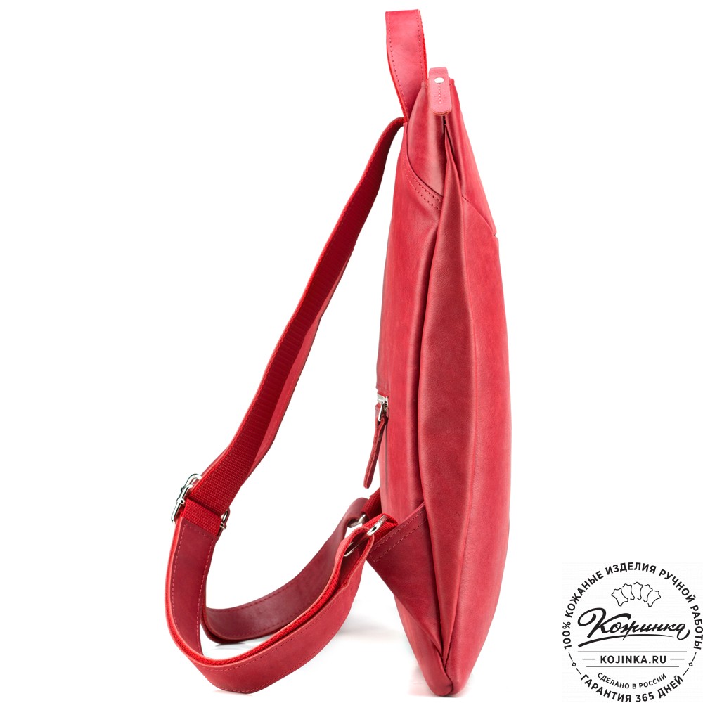 Кожаный рюкзак "Ария" (красный)