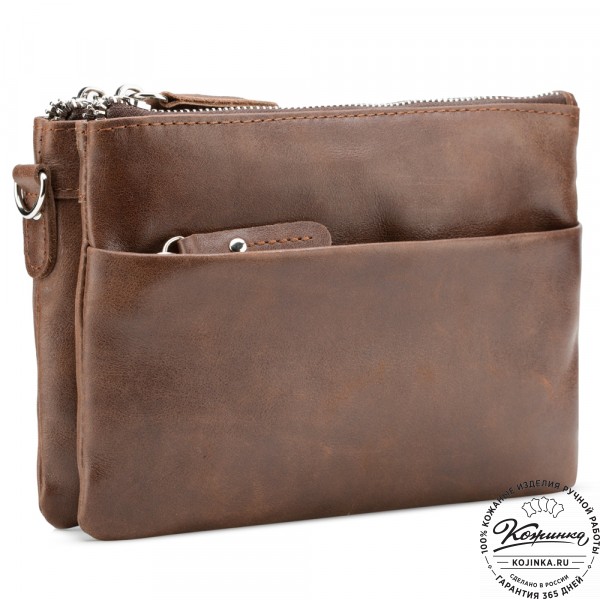Женская кожаная сумка "Хельга" (коричневая). фото 1