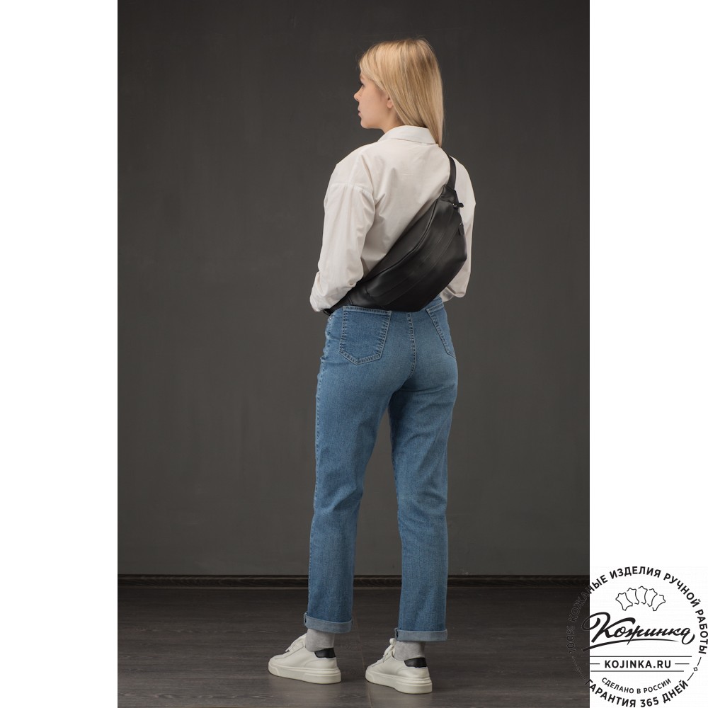  Кожаная сумка на пояс "Камиль" (коричневый гладкая кожа) 