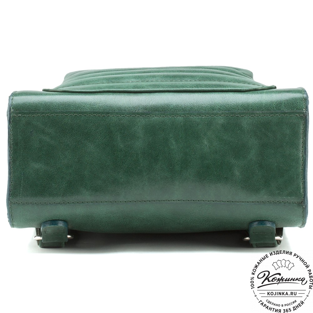 Женский кожаный рюкзак "Скарлетт" (зелёный)