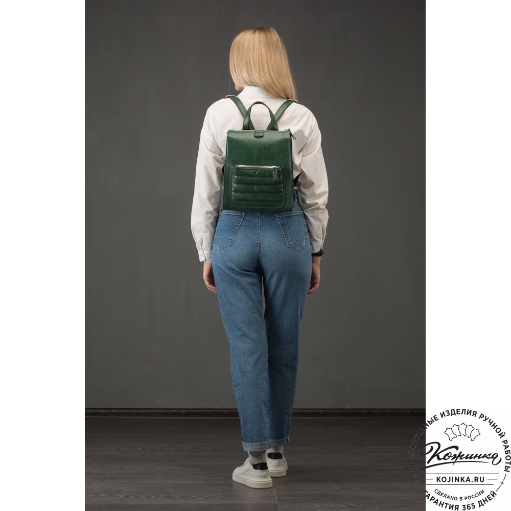 Женский кожаный рюкзак "Скарлетт" (чёрный)