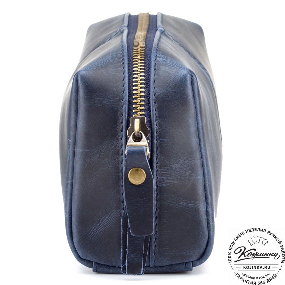 Кожаный несессер "Гремлин" (синий воск)