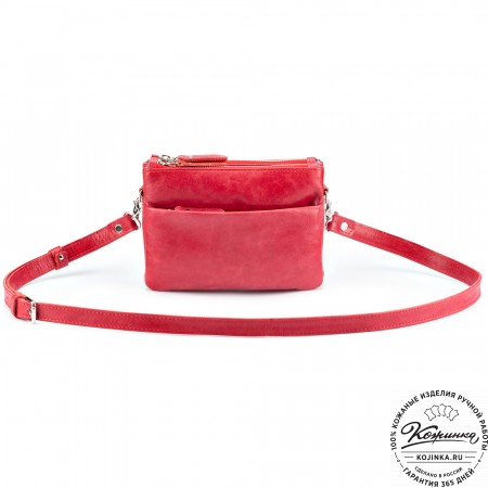 Женская кожаная сумка "Хельга" (красная)