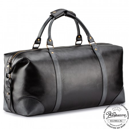 Кожаная дорожная сумка "Магнум" (чёрная)