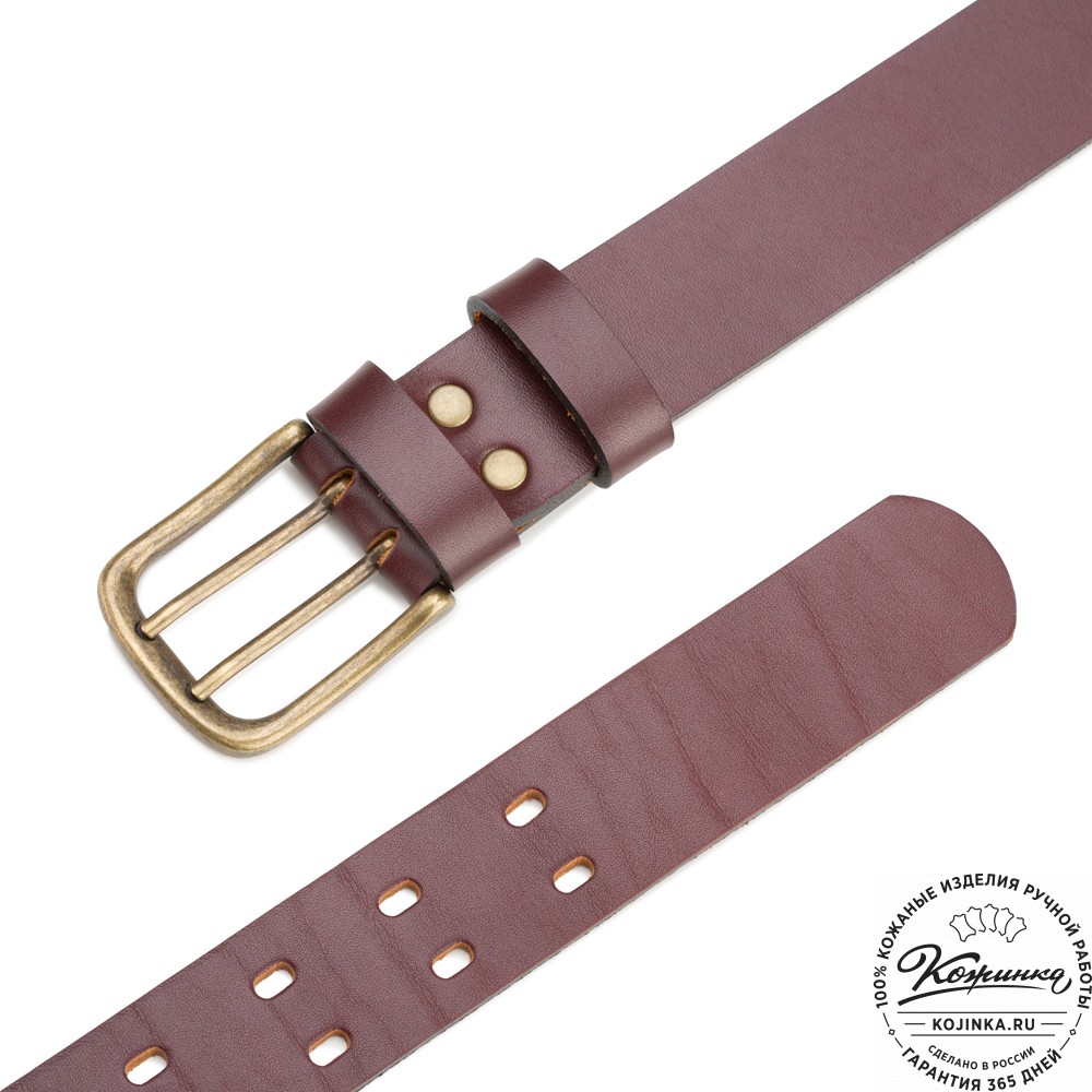 Кожаный мужской ремень "Адам" (коричневый)