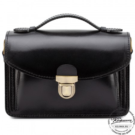 Кожаная барсетка "БС-Б1" (черная)