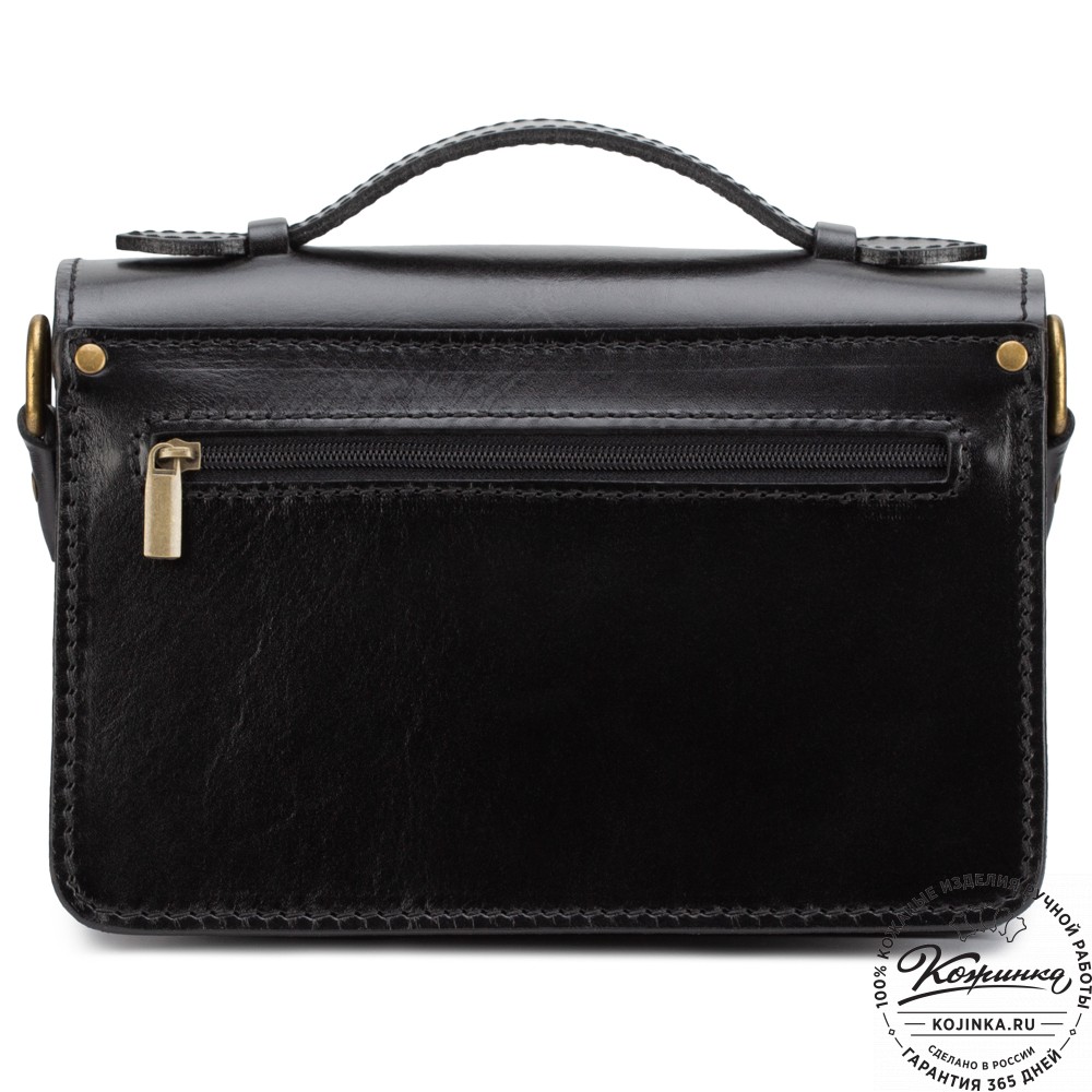 Кожаная барсетка "БС-Б1" (черная)
