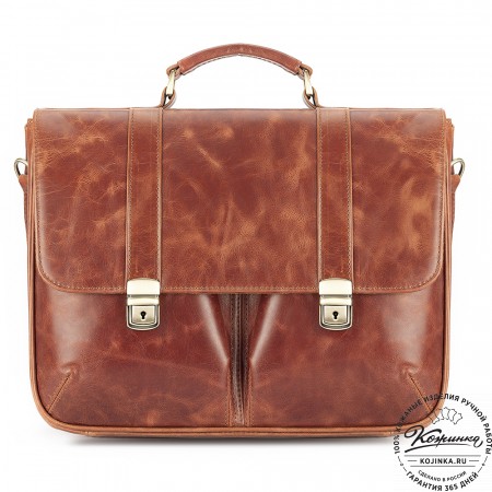 Кожаный портфель "Джозеф" (рыжий антик)