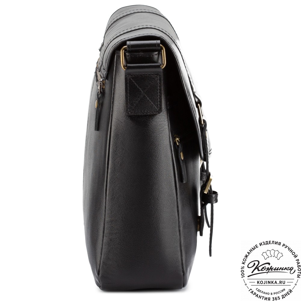 Кожаная сумка "Командор" (чёрная)