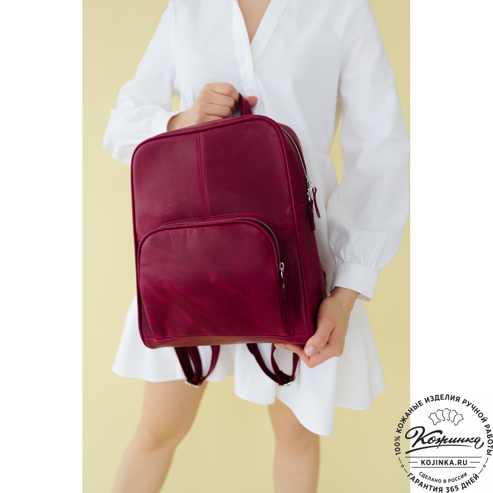 Кожаный рюкзак "Пандора" (хаки гладкая кожа)