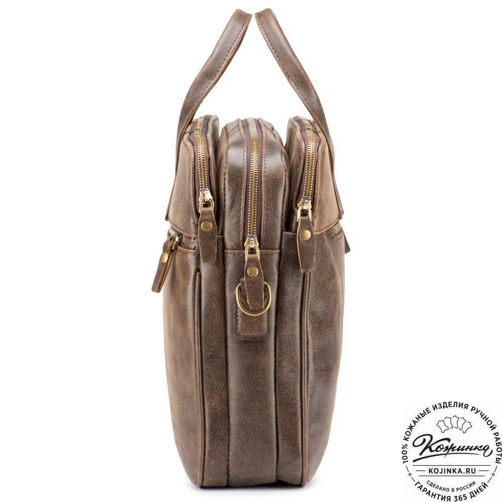 Кожаная деловая сумка "Густав" (коричневая наппа)