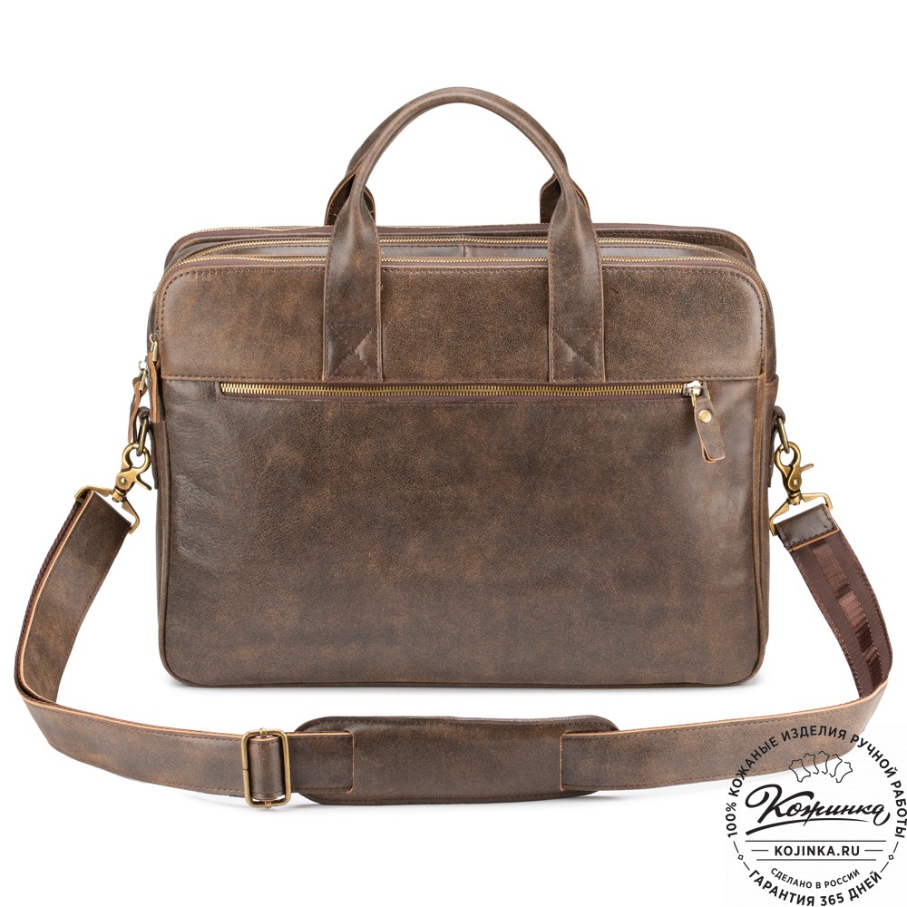Кожаная деловая сумка "Густав" (коричневая наппа)