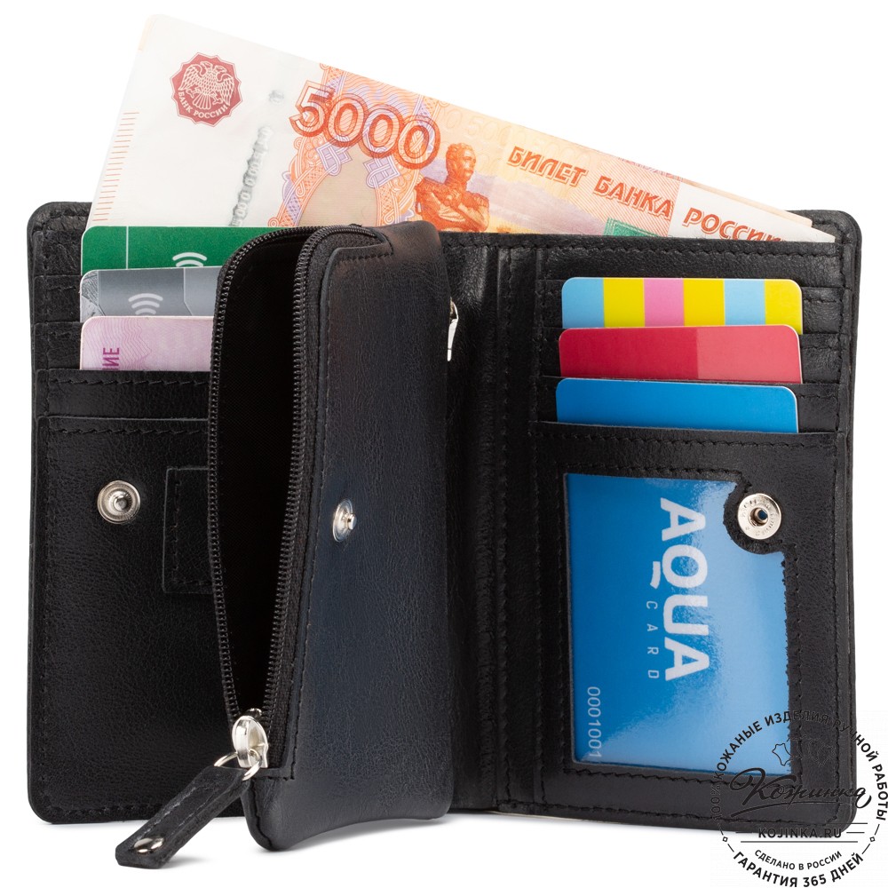 Кожаное портмоне "Япония" (чёрное)