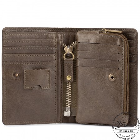 Кожаное портмоне "Япония" (олива)