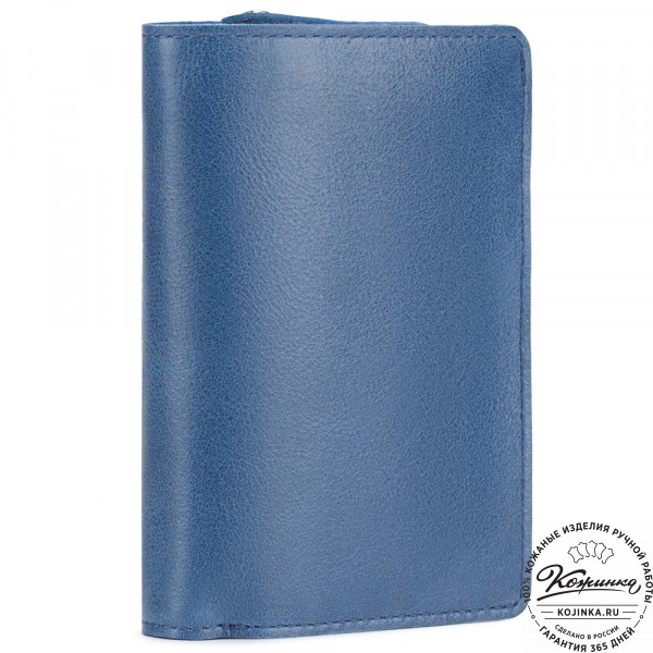 Кожаное портмоне "Япония" (синее). фото 1