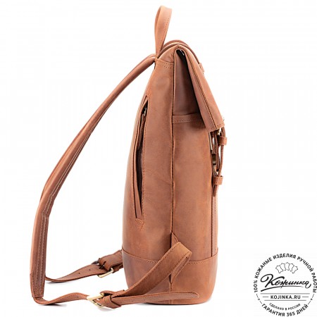 Кожаный рюкзак "Бэнжамин" (коричневый крейзи)