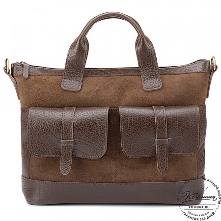 Женская кожаная сумка "Эльза" (коричневая)