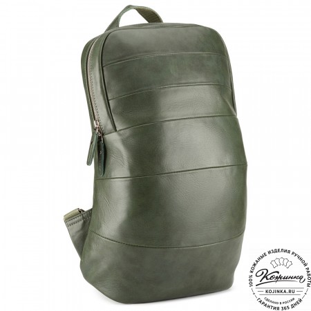 Кожаный рюкзак "Беверли" (зелёный)