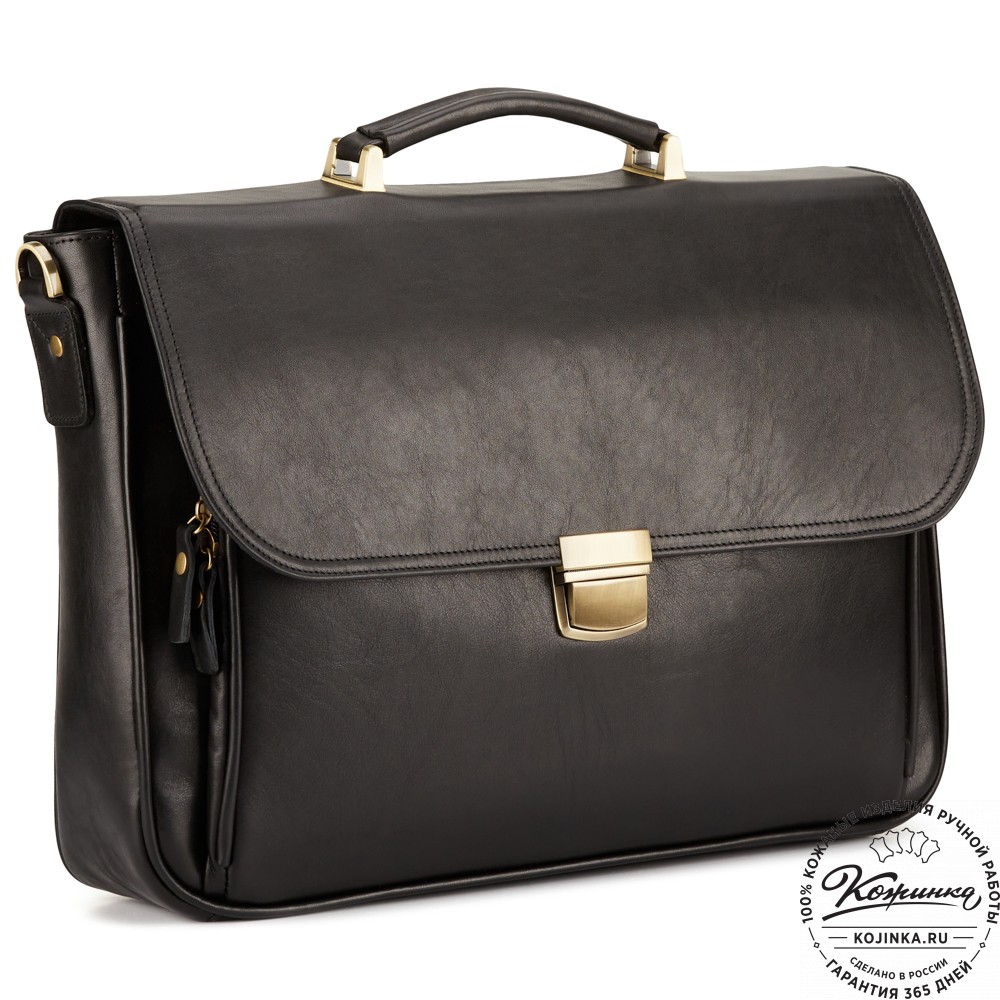 Кожаный портфель "Даниэль" (чёрный)