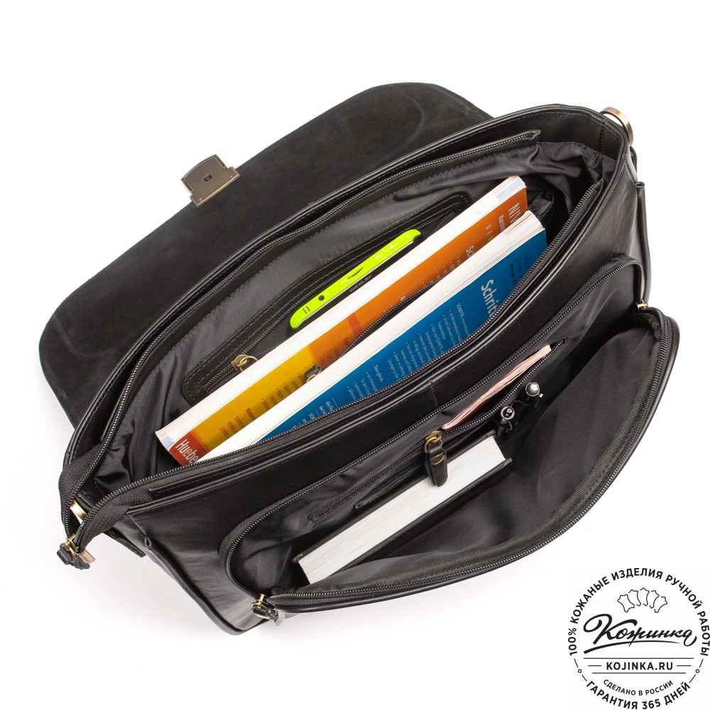 Кожаный портфель "Даниэль" (чёрный)