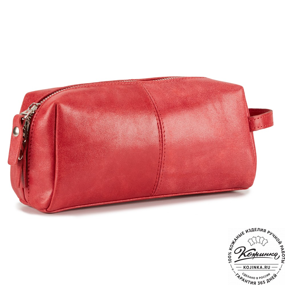 Кожаный несессер "Гремлин" (красный)