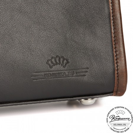 Кожаная деловая сумка "Юстин" (чёрная)