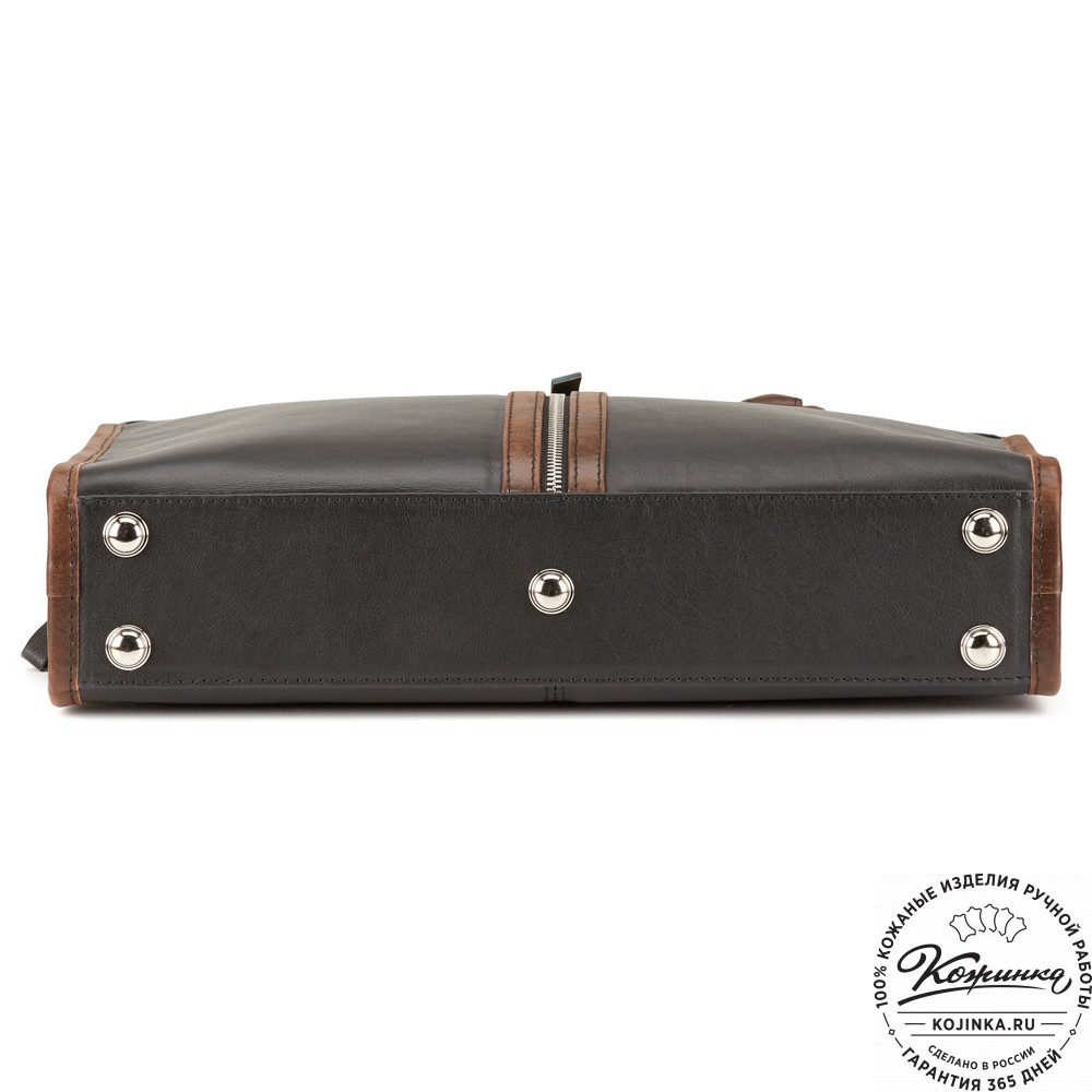 Кожаная деловая сумка "Юстин" (чёрная)