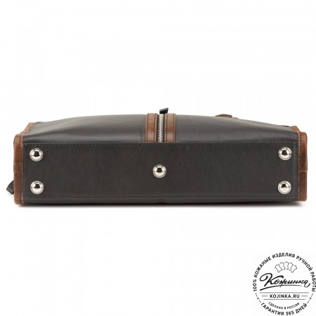 Кожаная деловая сумка "Юстин" (чёрная)