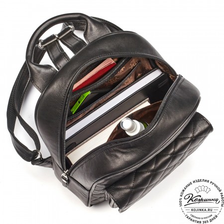 Женский кожаный рюкзак "Гермиона" (чёрный)