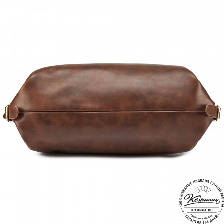 Женский кожаный рюкзак-сумка "Греция" (коричневая гладкая кожа)