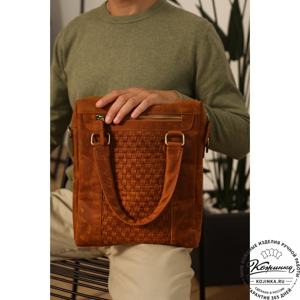 Кожаная сумка "Крюгер" (коричневая)
