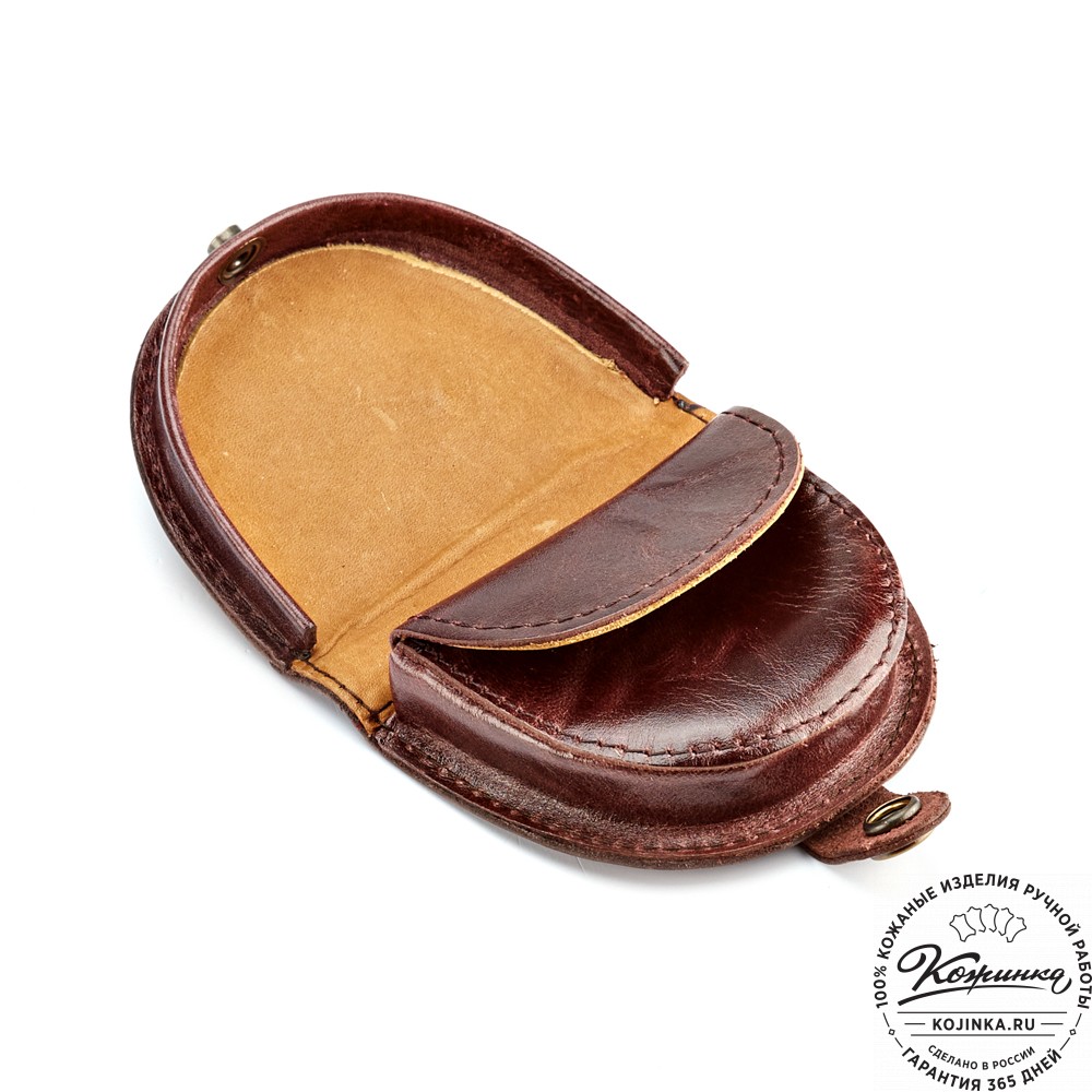 Кожаная монетница "Сицилия" (коричневый антик)