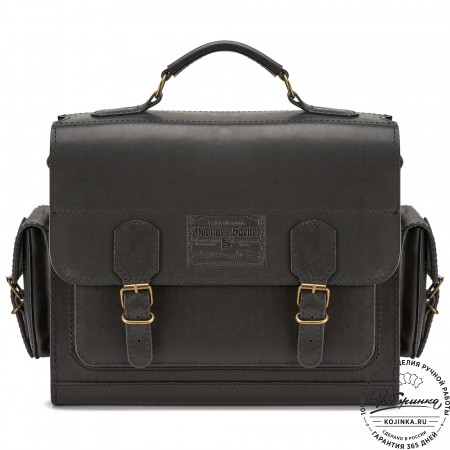 Кожаный портфель "Вояджер" (чёрный)