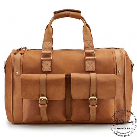 Кожаная дорожная сумка "Балтимор" (коричневый крейзи)