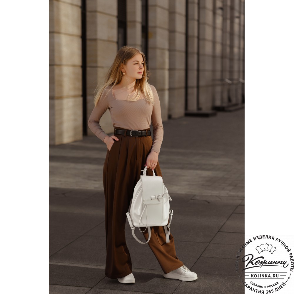 Женский кожаный рюкзак "Гейша" (розовый)