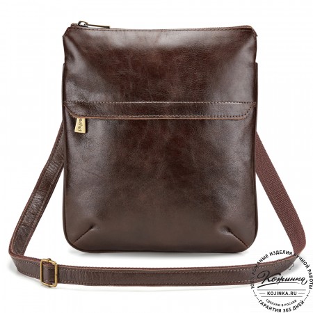 Кожаная сумка "Говард" (тёмно-коричневая)