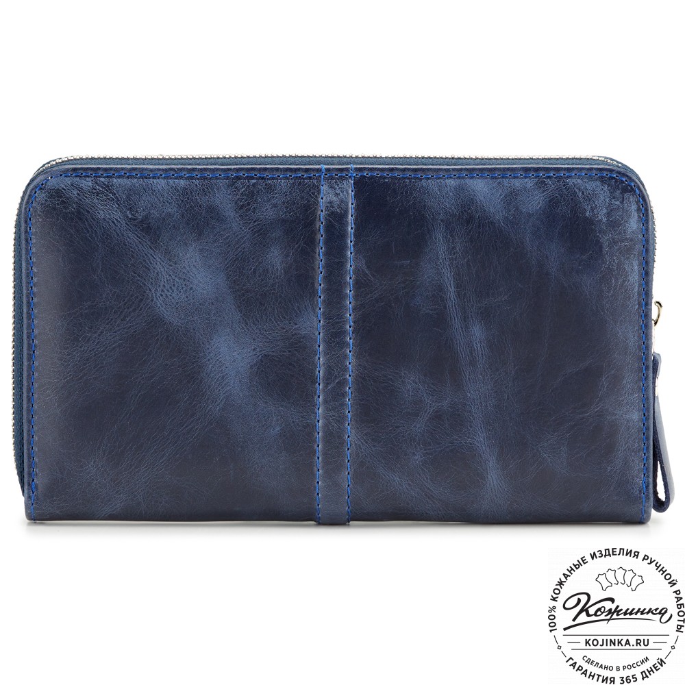 Кожаный клатч "Картер New" (синий антик) 