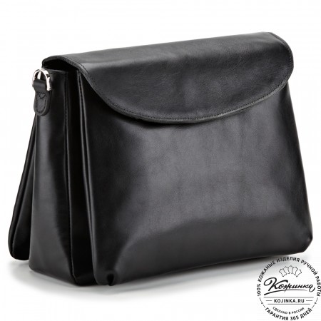 Кожаная женская сумка "Кейт" (чёрная)
