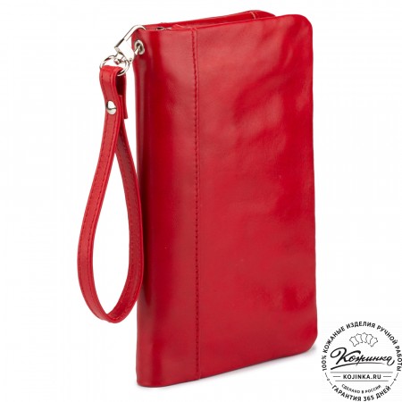 Кожаный клатч "Дарси" (красный)