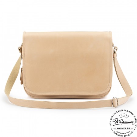 Кожаная сумка "Риана" (бежевый крейзи)
