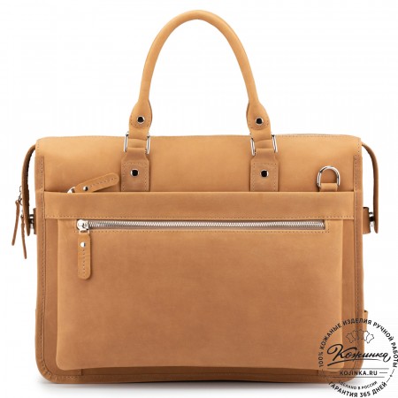 Кожаная деловая сумка "Вильямс" (коричневый крейзи) 