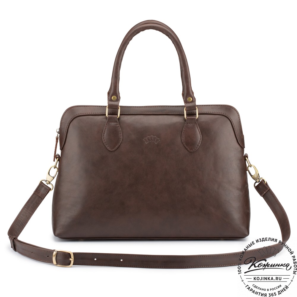 Женская кожаная сумка "Аврора" (коричневая гладкая кожа)